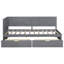 Lit de jour simple en bois avec 2 tiroirs de rangement et garde-corps rustique en X, finition gris antique