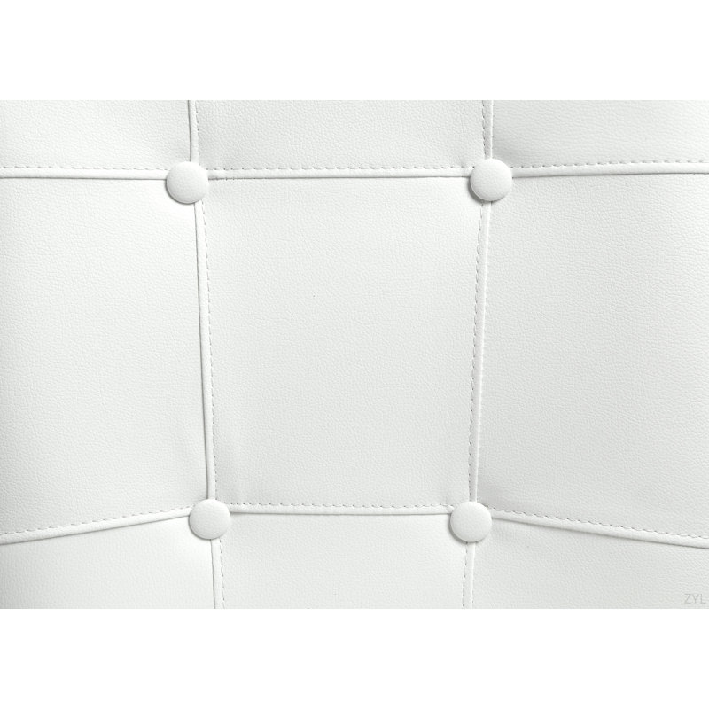 Ensemble de 2 chaises à hauteur de comptoir en cuir synthétique blanc et finition noire