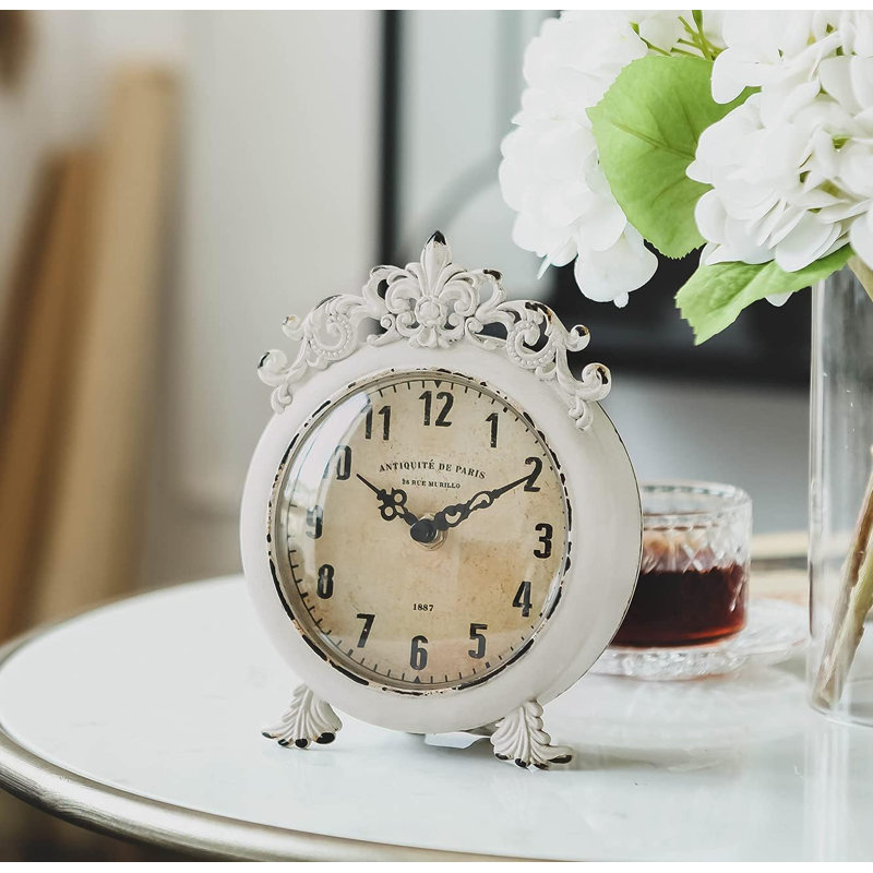 Horloge de table rétro, Beige rustique