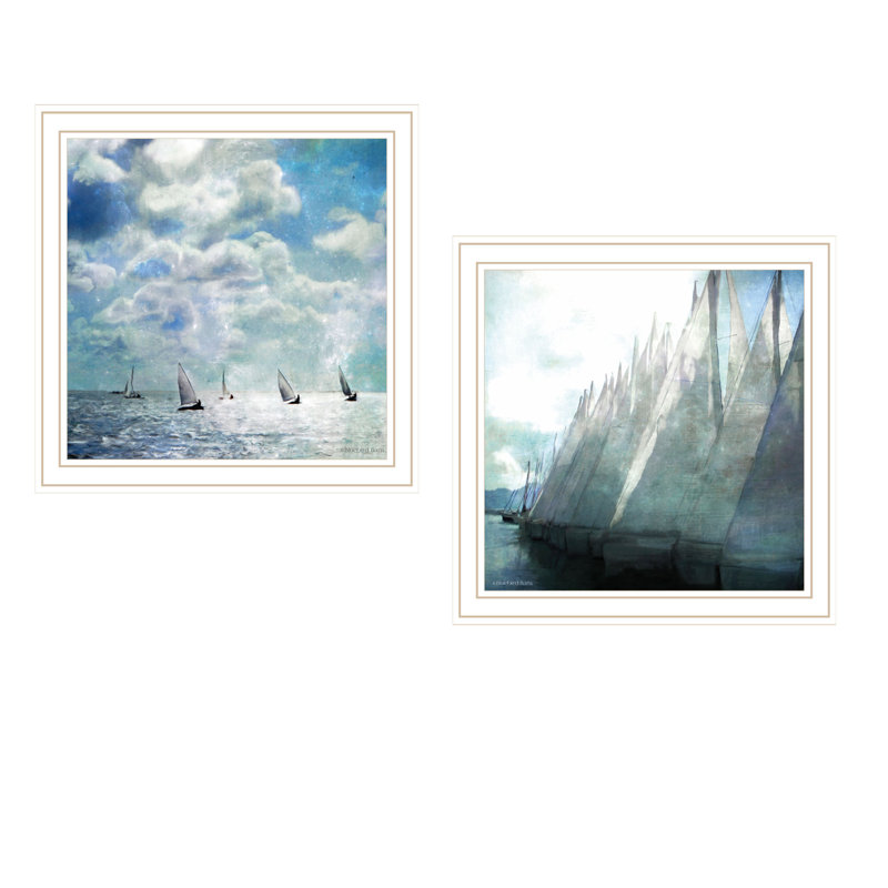 «Breakwater Bay», 2 pièces de vignette, impression d'art mural pour le salon, chambre à coucher, impression murale pour la maison par Bluebird Barn