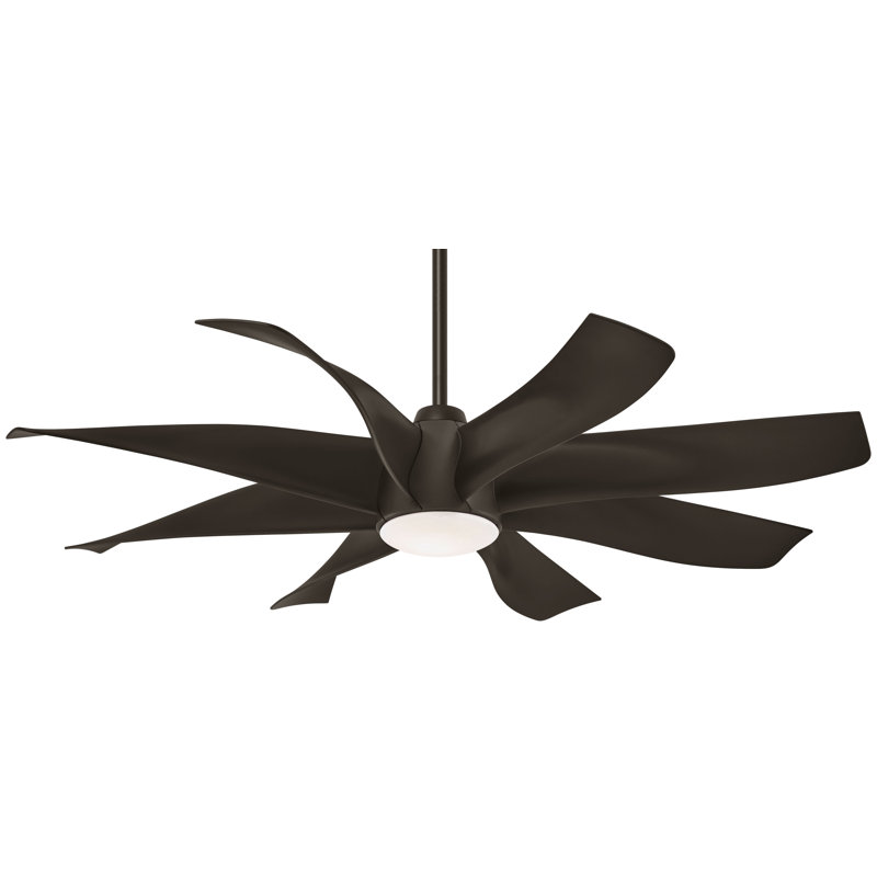 60" 8 - Blade LED Standard Ceiling Fan with Remote Control and Light Kit Included, Oil Rubbed Bronze