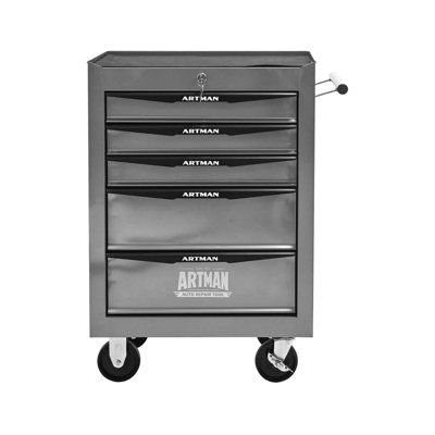 Coffre à outils roulant en métal avec 5 tiroirs, armoire à outils à 5 tiroirs de 20 pouces, rangement en acier pour outils, vert