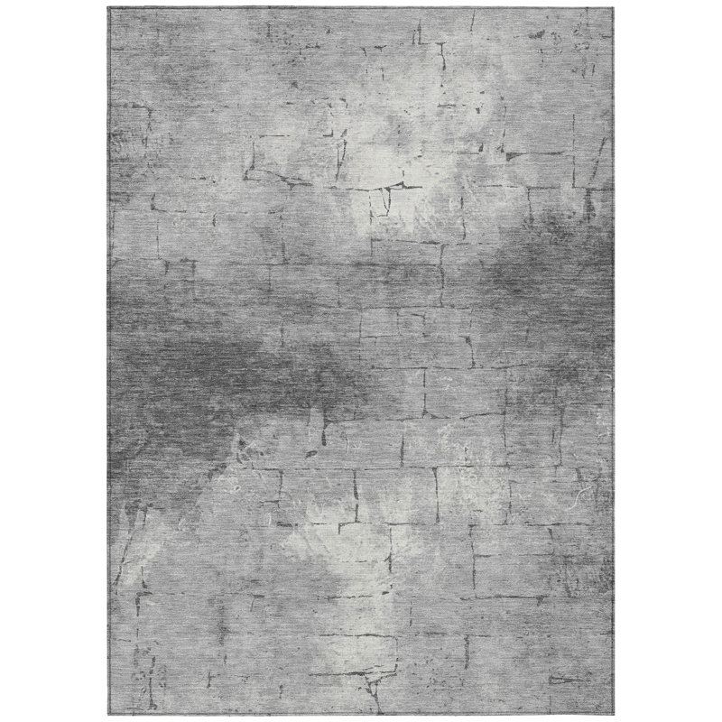 Machine Washable Indoor/Outdoor Husby ACN2215 Geometric Rug, Rectangle 2'6" x 3'10"