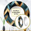 Ruzgar Metallic Chevron Elegance Patter - miroir mural décoratif à chevrons, miroir rond glam, art imprimé en métal-1648572216