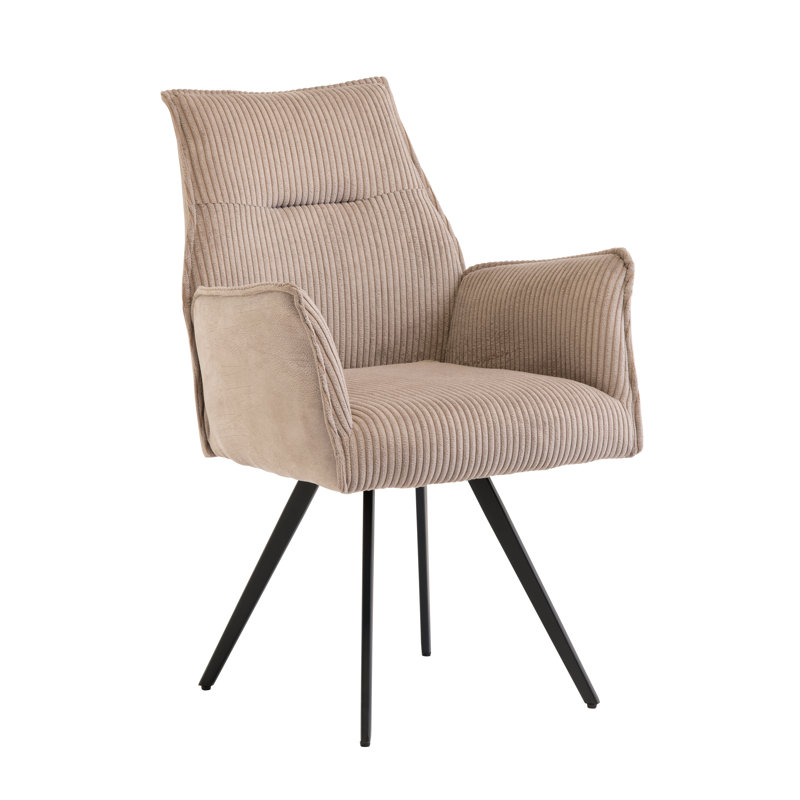 Goleta 48cm H Polyester Blend Upholstered Metal Armchair in Cream