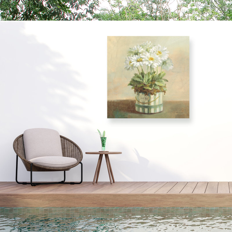Toile d'extérieur Danhui Nai Tres Chic Daisies, H 18 po x l 18 po