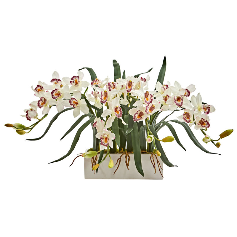 Cymbidium Artificial Arrangement in Vase