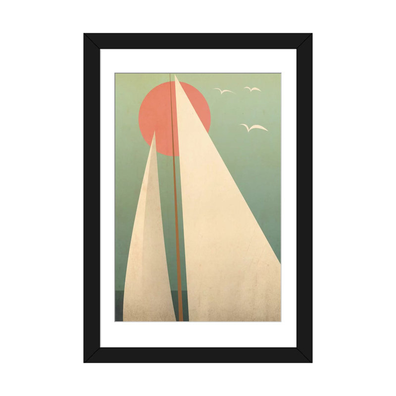 « voiles iii », impression sur toile tendue, Papier beaux-arts encadré noir, L 16 po x H 24 po x P 1 po, Blanc