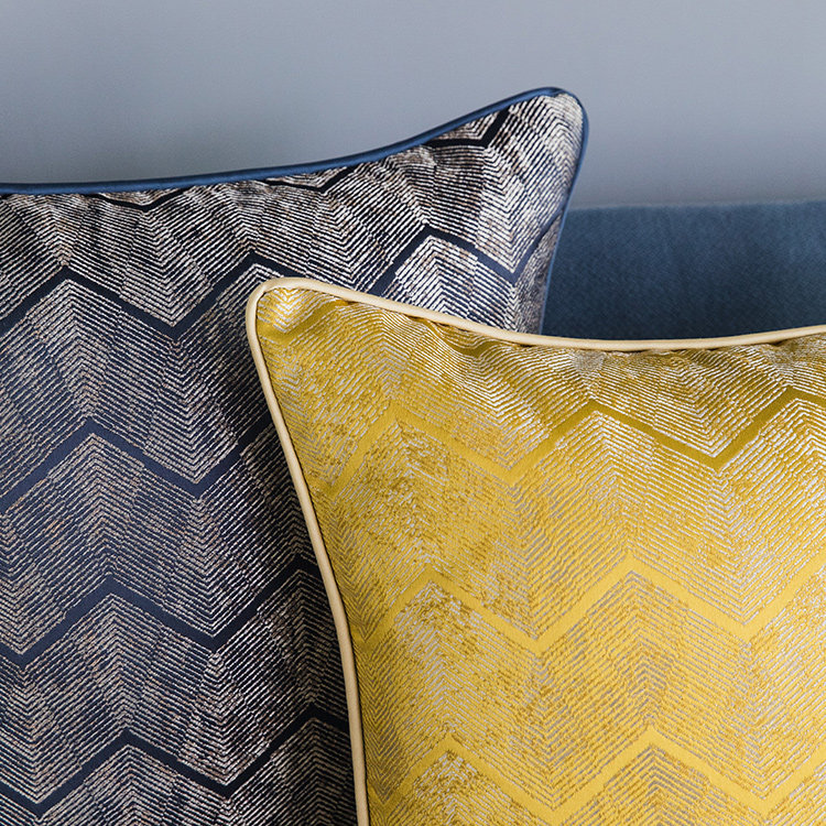 Housse de coussin Luxury French Style, 18" x 18", Bleu