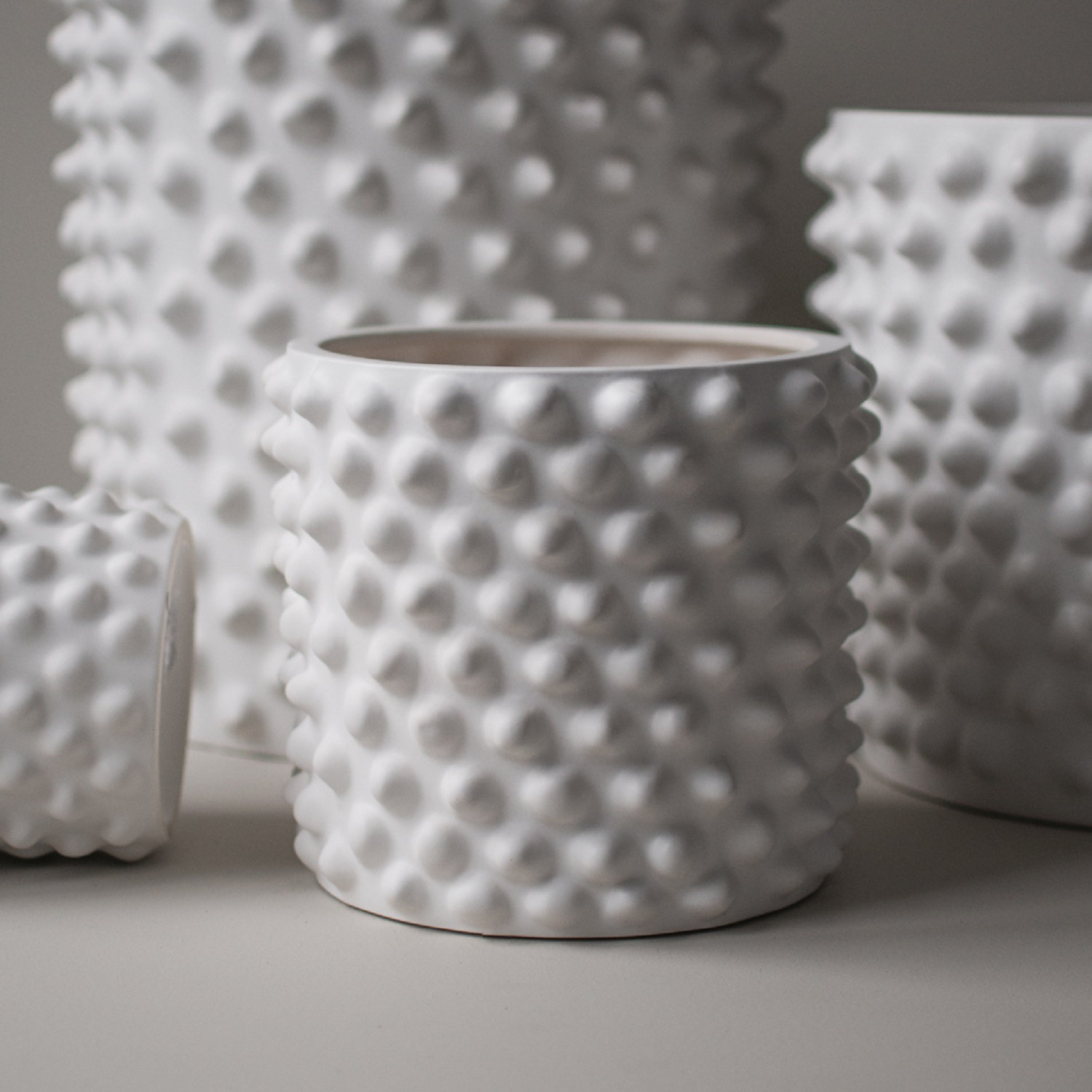 Ceramic Table Vase, White, 7.09" H x 8.27" W x 8.27" D