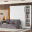 Lit double avec tablettes - Blanc, option de mobilier de chambre polyvalent et optimisez votre agencement-1736521878