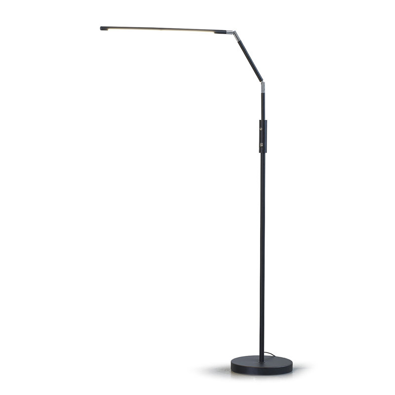 Astrix 76'' LED Swing Arm Floor Lamp Set with USB, Black