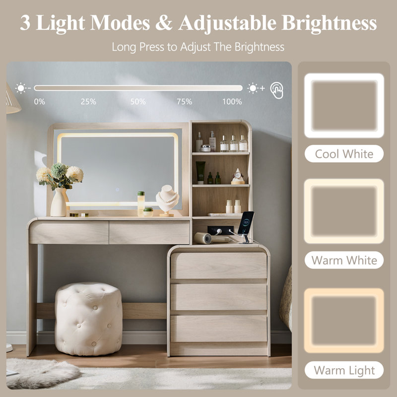 Maud Makeup Vanities, Cream