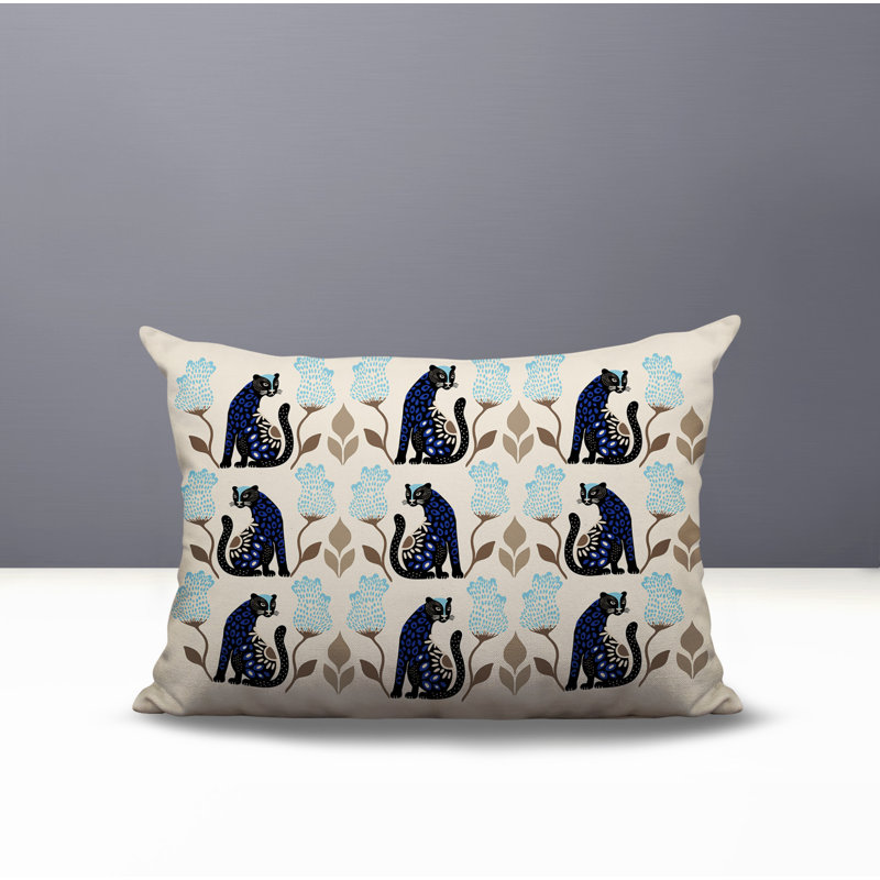 Coussin lombaire réversible intérieur / extérieur Hansa Leopard, Rectangle H 14 po x l 20 po, Marine