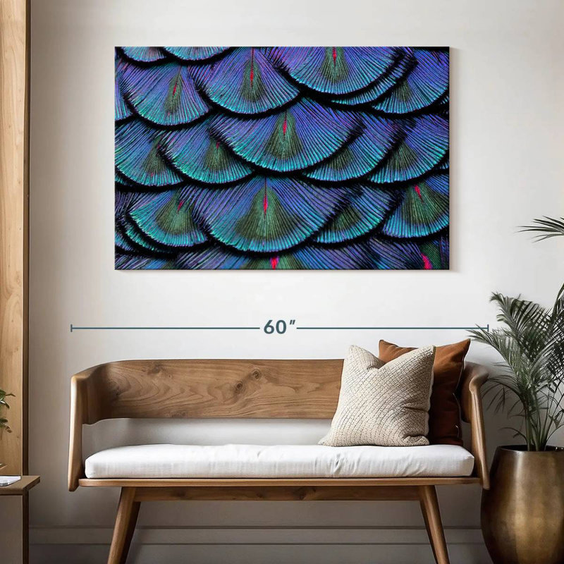 Peacock Tail Feathers, 32" H x 48" W