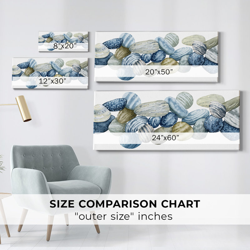 " Found Pebbles III ", 24" H x 60" W x 1.5" D