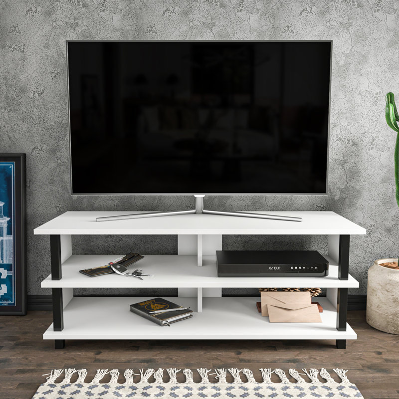 Pueblo TV Stand for TVs up to 50", Black/White