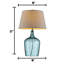 Lampe de table bleue 27 "avec prise Eneas