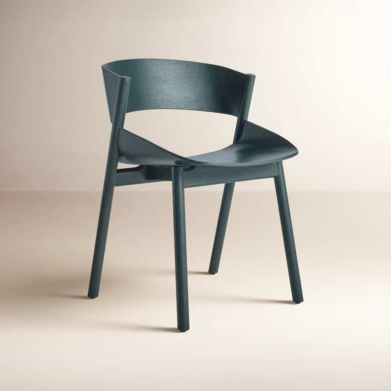 Port Upholstered Dining Chair, Navy Green on Ash