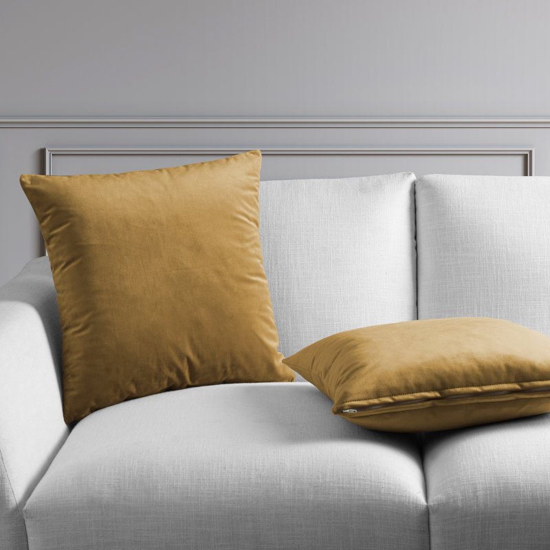 Heritage Plush Velvet Throw Pillow Covers - Decorative Pillow Covers, Retro Gold