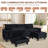 Modular Sectional Sofa, Corduroy U-Shape Sectional Couch With 2 Movable Ottoman For Living Room-46291189