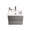 Meuble-lavabo moderne de 24 po, fixation murale, finition gris sidéral, lavabo en céramique, vaste espace de rangement, meuble-lavabo à tiroirs silencieux en gris, lavabo, rangement riche, tiroirs,