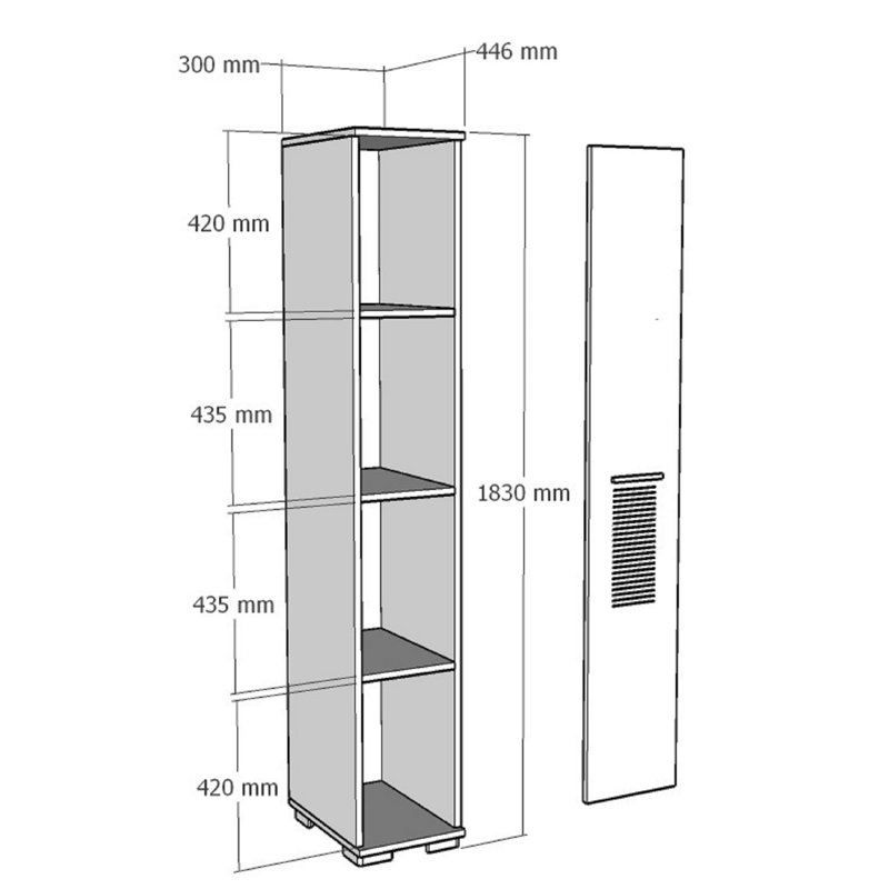 Multi Purpose Cabinet, Blanc / noir