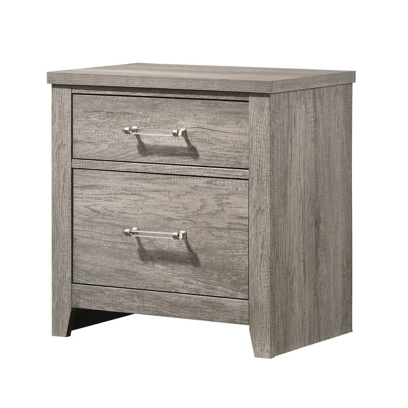 Ensemble de rangement de chambre à coucher 5 pièces Harmony avec commode, miroir, commode et deux tables de chevet gris vieilli