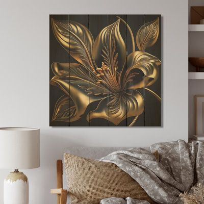 «Glamourous Lily On Black II», art floral lys mural
