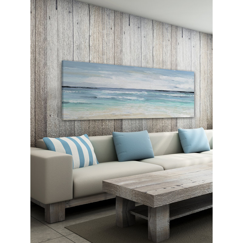 Large Blue and White Coastal Canvas Landscape Art
