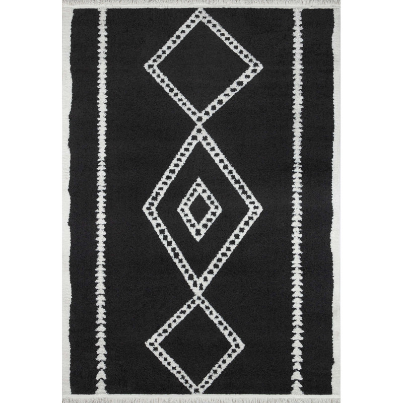 Manvil Black Rug, Rectangle 9'10" x 12'10"