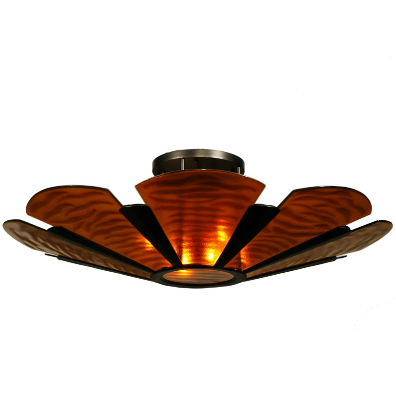 Metro Fusion Glass Semi Flush Mount