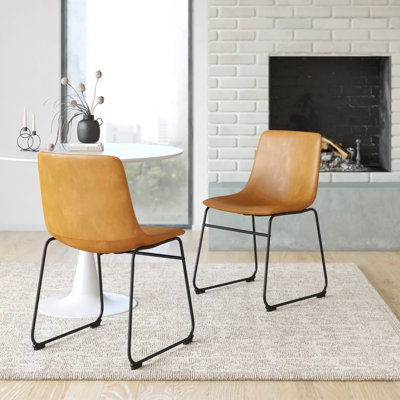 Nia Vegan Leather Side Chair by AllModern