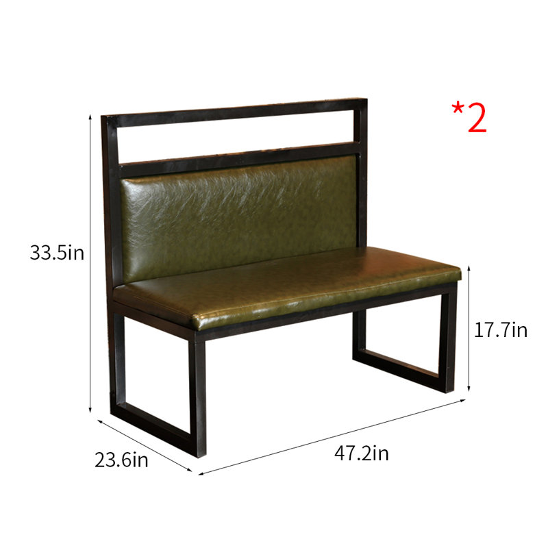 Banc rembourré en similicuir de style industriel rétro