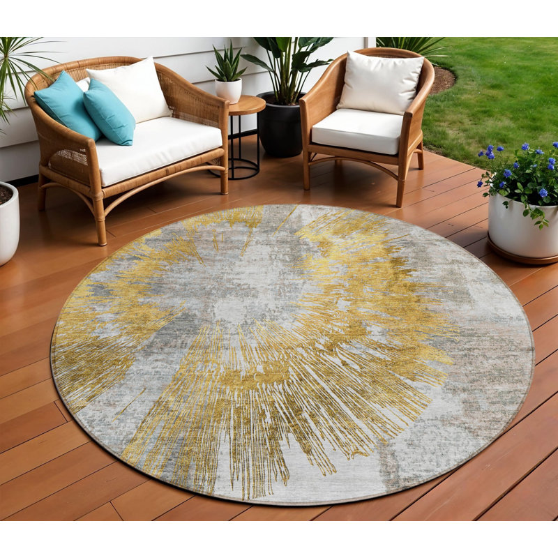 Tapis beige rond 8 po