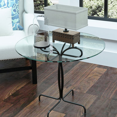24" Round Tempered Glass Table Top, 1/4" Thick, Clear, , To Wear, Heat, Corrosion, Impact, For Office And Dining Tables Inch Long-Lasting, Wear-, Heat-, , Impact-,