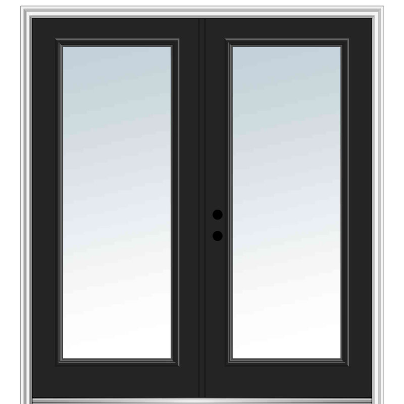 Portes d'entrée avant en fibre de verre apprêtée, Droite / vers l'intérieur, Noir, noir, noir, noir