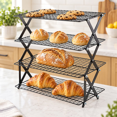 4-Tier Folding Cooling Rack for Baking and Cookies