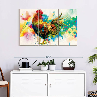 Ensemble de coqs sur toile 3 pièces