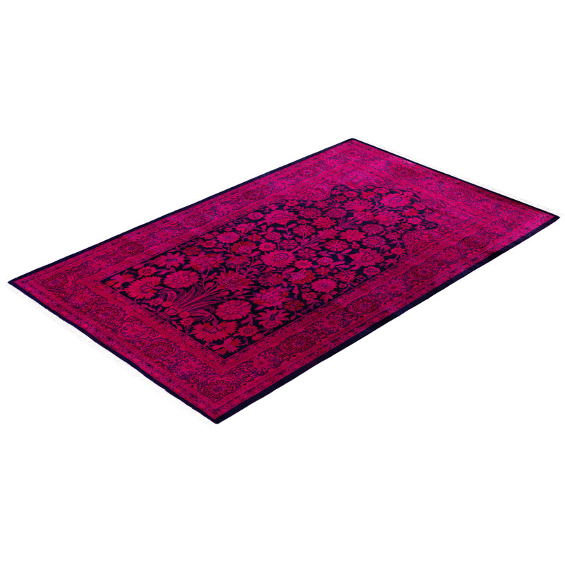Tapis rose en laine unique 4 pi 1 po x 6 pi 4 po Huckaby