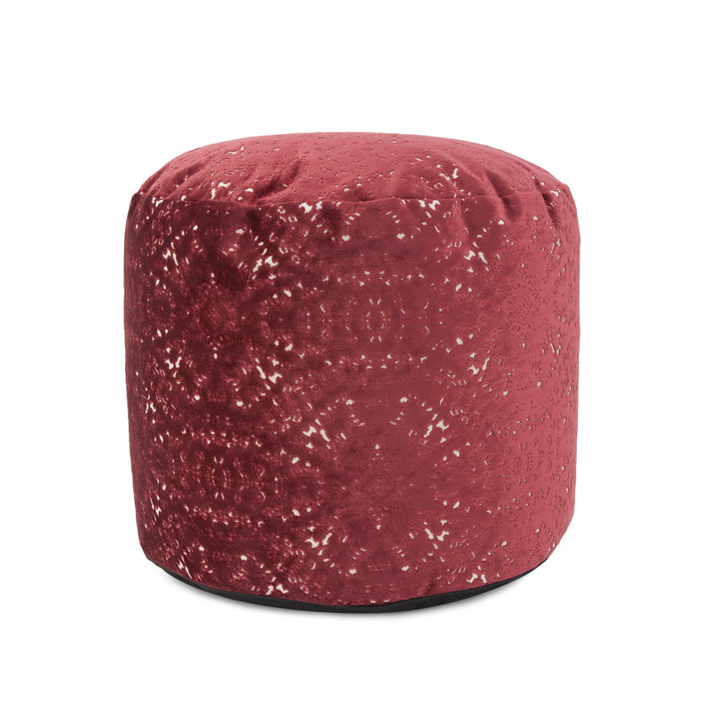 Upholstered Pouf, Red