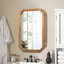 Miroir mural de salle de bain en bois avec armoire