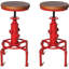 Tabouret de bar industriel avec tabouret de comptoir rétro pour îlot de cuisine, chaise de salle à manger de style campagnard de 24,01 à 29,92 pouces (rouge vieilli)-1132855679