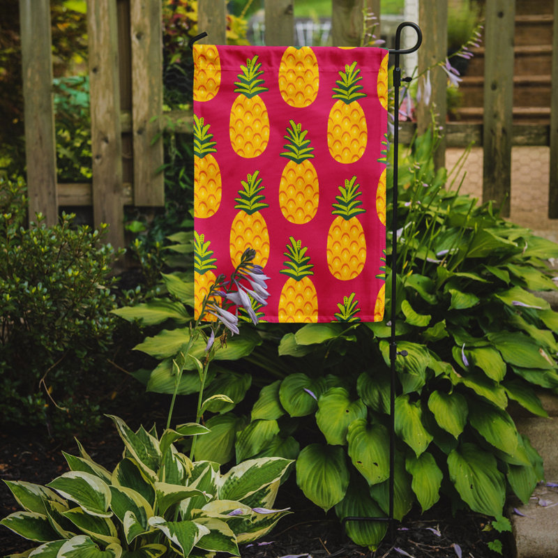 Polyester de 2 côtés en polyester 15 po. drapeau de jardin, Rose