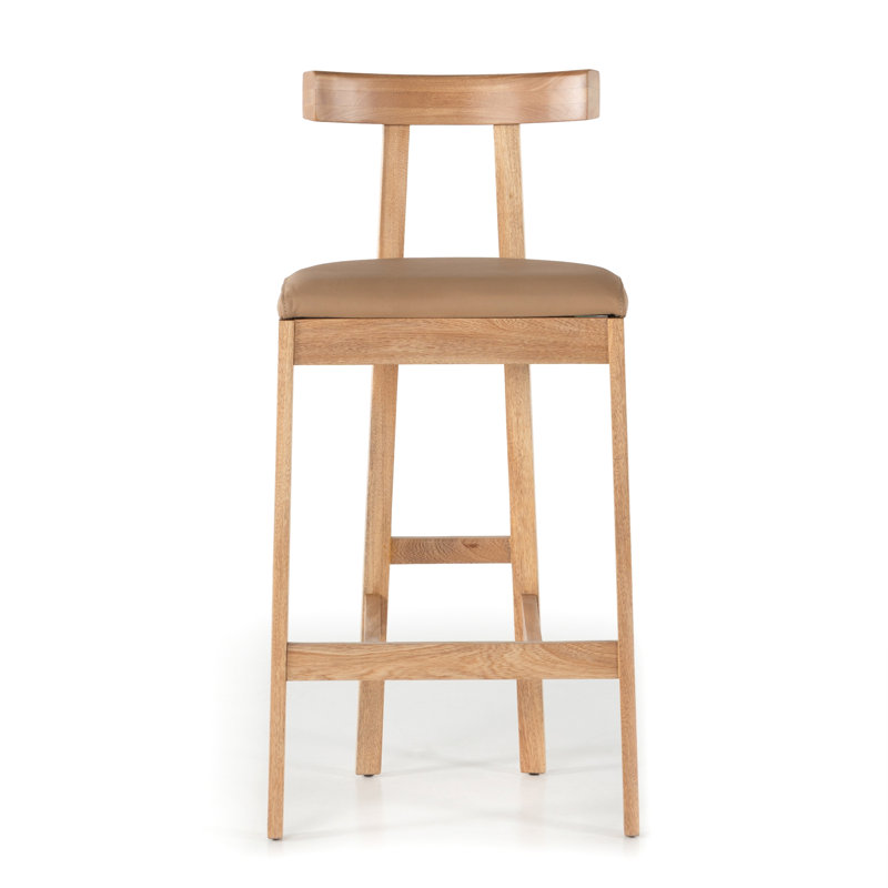 Easah Leather Bar & Counter Stool, Natural, Counter Stool (26” Seat Height)
