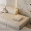 Canapé modulaire beige en cuir véritable-1447466777