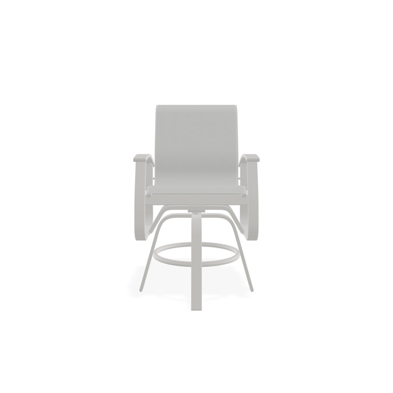 Fauteuil pivotant à hauteur de balançoire en aluminium avec accoudoirs en polymère de qualité marine Belle Isle, Neige
