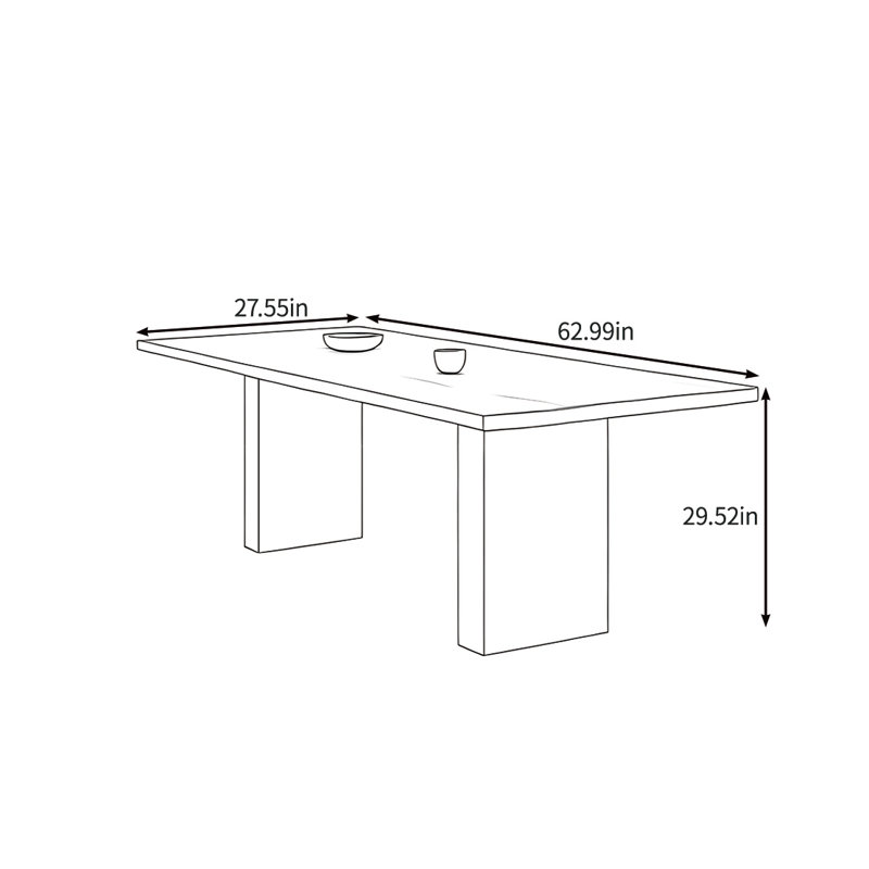 Warm solid wood dining table