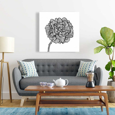Peony Line - Floral Canvas Art for Elegant Home Decor