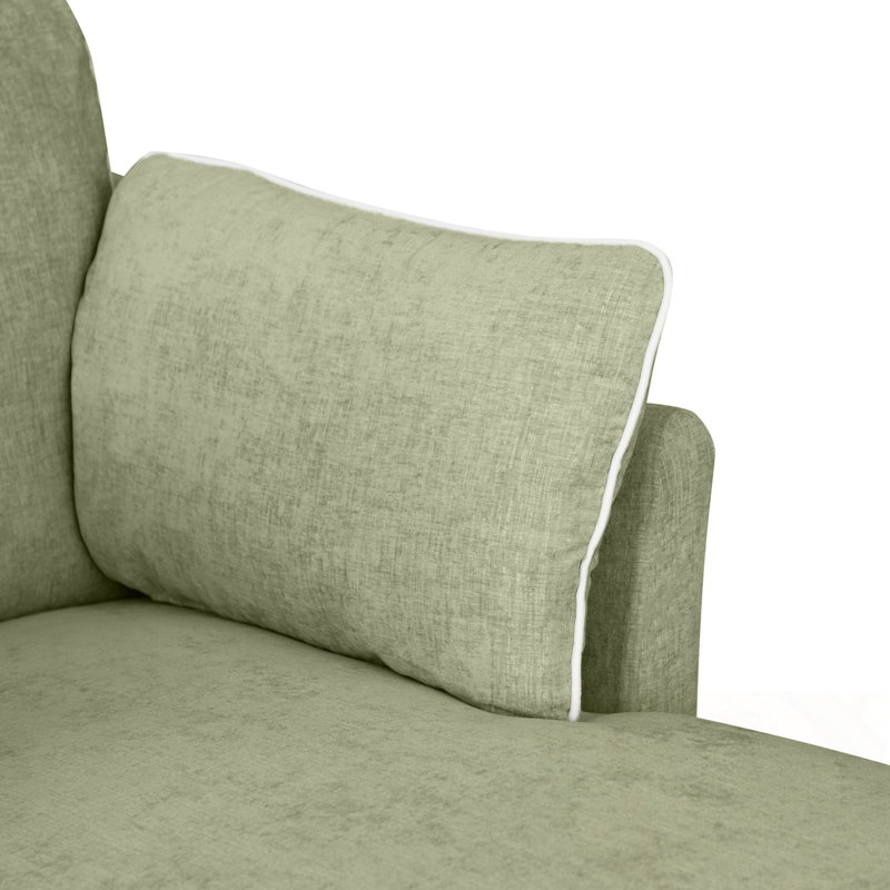 Chaise longue avec coussins et pieds robustes, Vert